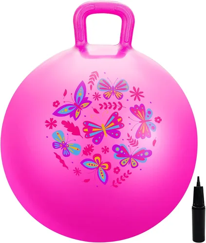 Miniatura 16 de Pelota Hopper, pelota saltarina con asas, juguetes Hoppity Hop de 20 pulgadas, juguetes para sentarse y rebotar para niños y niñas Sonrisa azul