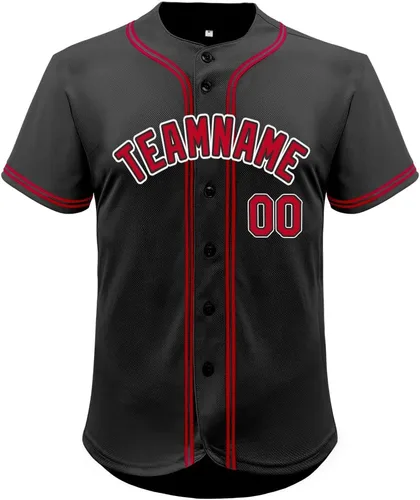 Miniatura 43 de Camiseta de béisbol de malla personalizada con botones y número de nombre cosido personalizado para hombres/mujeres/jóvenes