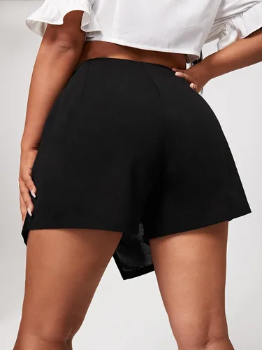 Miniatura 2 de Floerns Pantalones cortos asimétricos de cintura alta para mujer