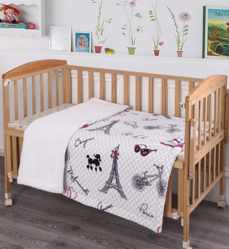 Miniatura 3 de Sapphire Home Manta súper suave y acogedora para niños pequeños, 40 x 50 pulgadas, respaldo de sherpa de felpa azul para niños pequeños, manta
