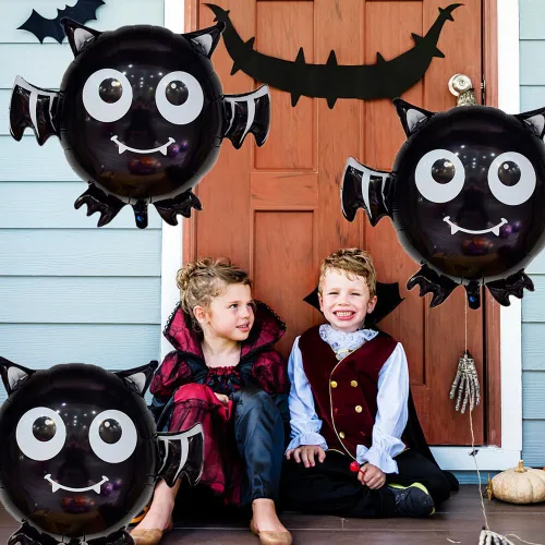 Miniatura 3 de Globos de murciélago para Halloween, globos de aluminio para fiestas temáticas de murciélagos, suministros de decoración de Halloween, cumpleaños