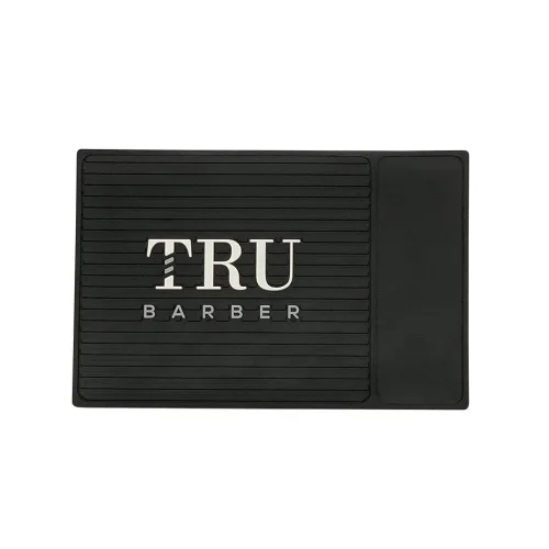 Miniatura 2 de TRU BARBER Alfombrilla organizadora de 14 x 9 pulgadas (negro/blanco) flexible de PVC para estación de trabajo, almohadillas de estación de trabajo