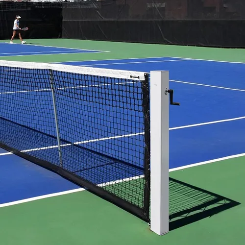Miniatura 8 de In Ground Tennis Net Set, 4” Square Aluminum Posts & Heavy Duty Double-Layer Tennis Net, Unique Built-in Winder Design, Sturdy and Durable, Follows