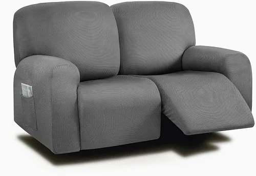 Miniatura 23 de ULTICOR Fundas para Sofá Reclinable de 8 Piezas, Fundas Elásticas de Hilo Teñido para Sofá Reclinable de 3 Cojines, Fundas Deslizables para Sofá
