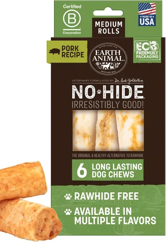 Miniatura 12 de Earth Animal Masticables sin ocultar – de The Grill Rolls Bacon Cheeseburger Sabor Rawhide Free Medium Dog Chews – 3