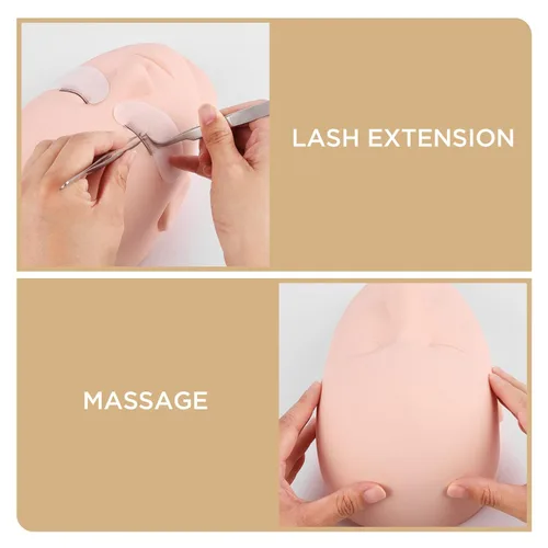 Miniatura 6 de Cabeza de maniquí para entrenamiento de prácticas de maquillaje, extensiones de pestañas, pinturas, herramienta suave de LASHVIEW
