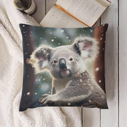 Miniatura 4 de Fundas de almohada cuadradas de 12 x 12 pulgadas, Koala, Navidad, nieve, invierno, animales, sofá, fundas de cojín Koala australianas