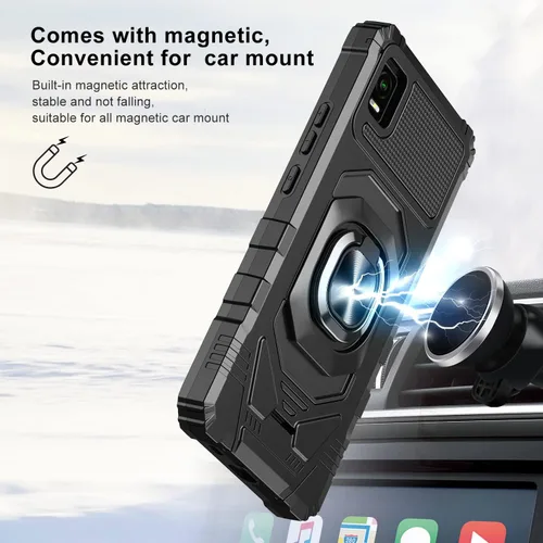 Miniatura 3 de Compatible con Cricket Debut Smart Case (2022) con protector de pantalla de vidrio templado, protector de cuerpo completo [grado militar], soporte