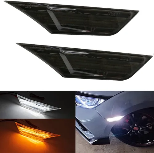 Miniatura 10 de Luces LED de posición laterales de 10ª generación para Honda Civic Sedan Coupe Hatchback Switchback de 2016-2021 Ámbar/Blanco Señal de giro