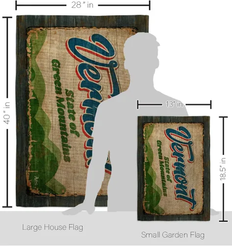 Miniatura 2 de Americana Home & Garden Vermont Vintage Burlap Garden House Flag Set Regional States American Territories Republic Country Particular Area