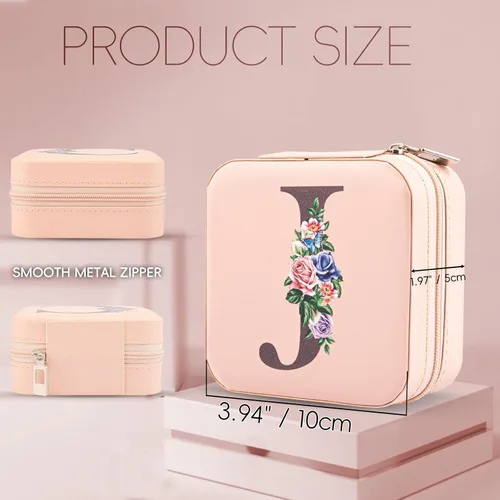 Miniatura 3 de Meschett Joyero de viaje con espejo, organizador de joyas esenciales de viaje, organizador de anillos, collares y aretes, estuche de joyería