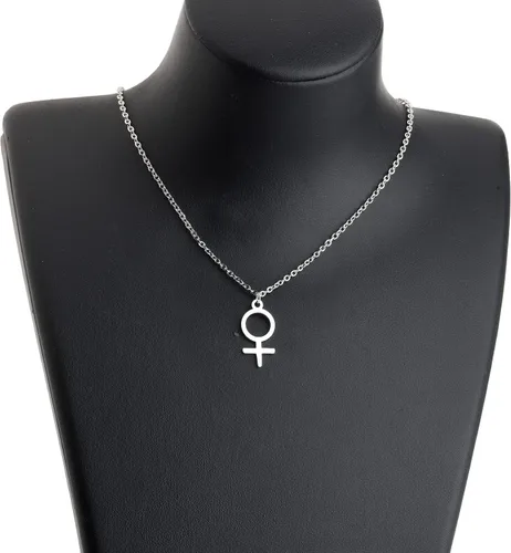 Miniatura 4 de KEYCHIN Collar astrológico femenino de género con dije de símbolo de Venus, colgante de símbolo femenino, joyería para mujeres y niñas, Acero