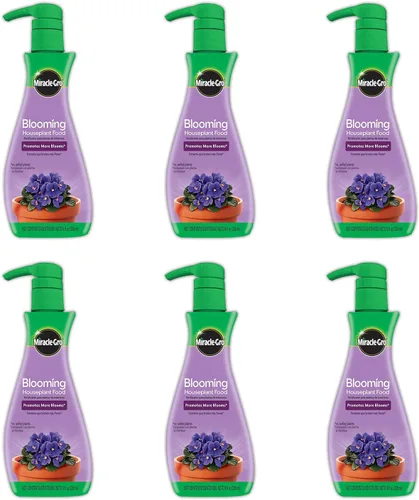 Miracle-Gro Blooming Houseplant Food, fertilizante para plantas, 8 onzas (paquete de 6)