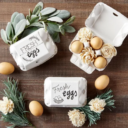 Miniatura 2 de Juvale Media docena de cartones de huevos, paquete de 20 cartones reutilizables de pulpa comprimida para manualidades y mercados, color blanco
