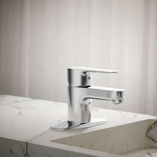 Miniatura 2 de KOHLER K-98146-4-CP July - Grifo de lavabo de baño con un solo mango, 1.2 GPM, drenaje desplegable de metal con pieza trasera de 1-1/4 pulgadas