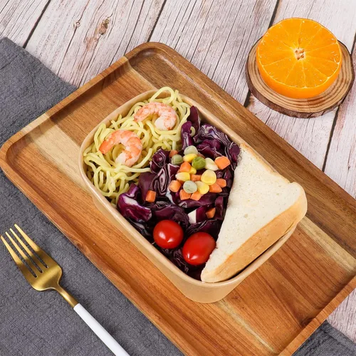 Miniatura 3 de Cuencos de papel kraft desechables de 25 onzas con tapas, recipientes rectangulares para alimentos, cuencos de sopa, suministros de fiesta, cuencos