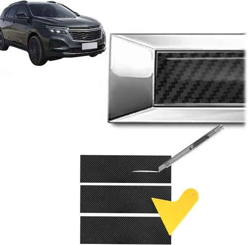 Miniatura 8 de QianBao Compatible con envoltura de vinilo de fibra de carbono de 11.8 x 4 pulgadas, kit de envoltura de emblema Chevy Bowtie con espátula y Negro 6
