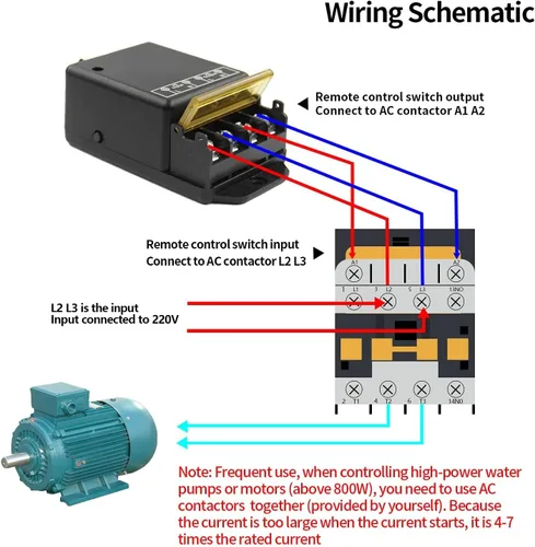 Miniatura 5 de QIACHIP Interruptor remoto inalámbrico de relé de 30 A, CA 110 V 120 V 240 V Relé RF interruptor con 656 pies de largo alcance