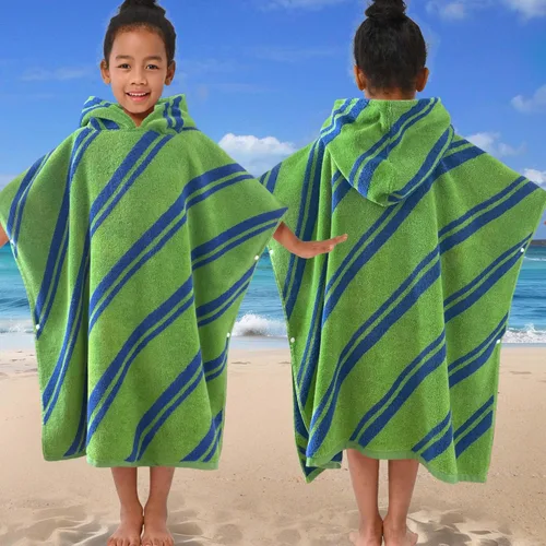 Miniatura 12 de VOOVA & MOVAS Poncho de Toalla de Baño Gruesa con Capucha para Niños (4-8 Años) - Bata de Toalla de Natación de Algodón Turco Suave y Absorbente