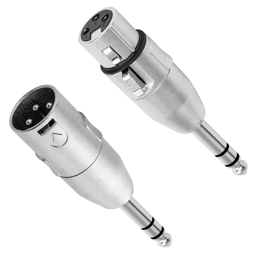 Miniatura 6 de Adaptador TRS de 1/4" a XLR 2 paquete - Adaptadores XLR macho y hembra de 6.35mm 1/4