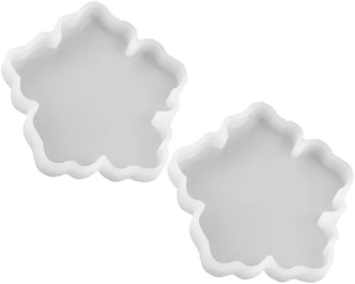 Miniatura 5 de EXCEART Círculo Stencil 2pcs Coaster Mold Blanco Colgante Arte Suministros Fabricación de Joyería