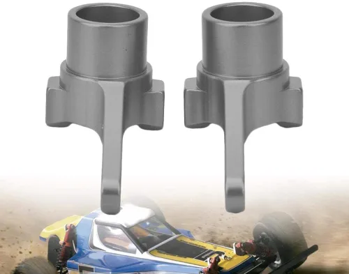 Miniatura 4 de Tbest 2 piezas de aleación de aluminio para nudillos de brazo de dirección (L/R) para 4WD Optima Maxima RC Car (plata) accesorios