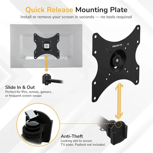 Miniatura 7 de Mount-It! Soporte de pared para televisor LCD con movimiento e inclinación completos Negro