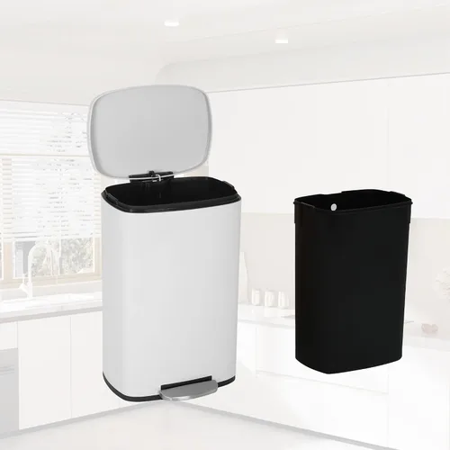 Miniatura 13 de Bote de basura automático de 13 galones para cocina, fácil de limpiar, de acero inoxidable de 50 L, sensor de movimiento cepillado, impermeable