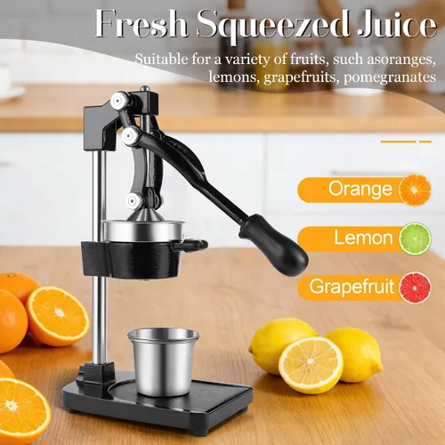 Miniatura 6 de Exprimidor manual de hierro fundido, exprimidor de limón, prensa de cítricos de grado comercial adecuada para naranjas, limones, limas y granadas