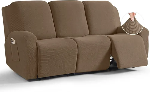 Miniatura 65 de TAOCOCO Funda reclinable de 4 piezas, funda elástica para sofá reclinable de 4 piezas, funda reclinable con 1 asiento, protector suave, fundas
