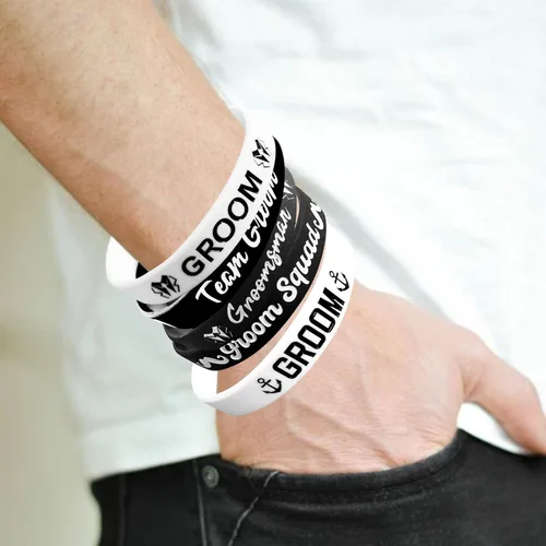 Miniatura 6 de Regalos de propuesta de padrinos de boda, regalos de despedida de soltero, decoraciones para hombres, paquete de 7 pulseras de silicona.