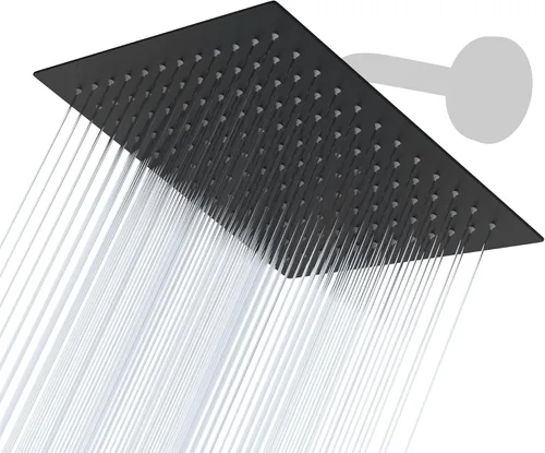 Miniatura 27 de Lordear - Alcachofa de ducha de lluvia de 12 pulgadas, sólida, ultrafina, de acero inoxidable 304, ajustable, cuadrada, de lluvia, cobertura