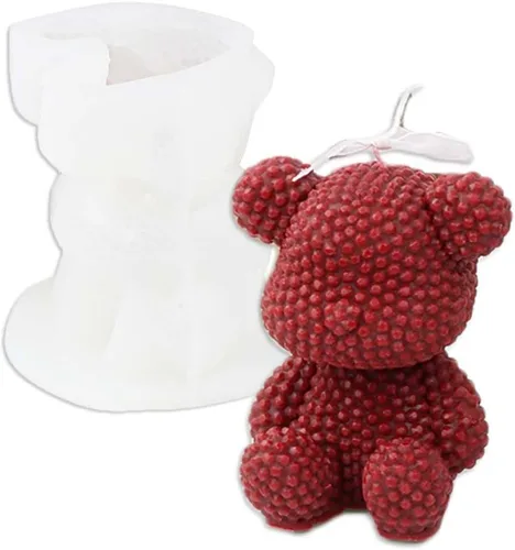 Tone Fun Moldes de silicona con forma de oso de perla para hacer velas, resina, velas de aromaterapia, jabón de cera hecho a mano, decoración del