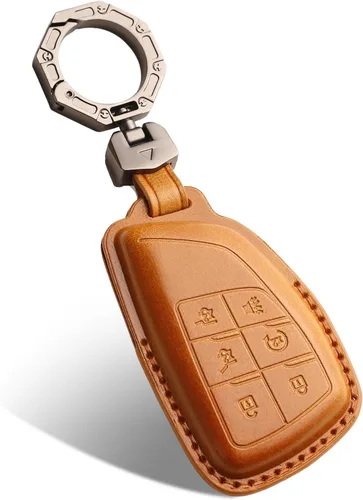 Miniatura 9 de QBUC Funda para llavero de cuero genuino Chevy, funda inteligente para llavero compatible con Chevy 2025 2024-2021 Tahoe Suburban GMC Yukon GM