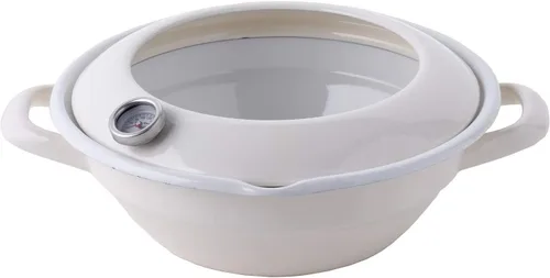 Miniatura 14 de Fuji enamel Tempura Pot 9.4 in (2.8L) con termómetro TP-24 ? BK