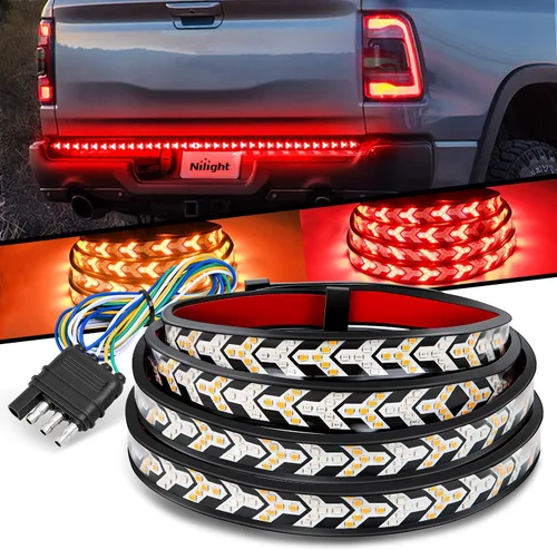 Miniatura 14 de Nilight - Tira de luz LED para plataforma trasera de 30 pulgadas de UTV, 204 LED, luces de freno ámbar, luces intermitentes rojas, compatible
