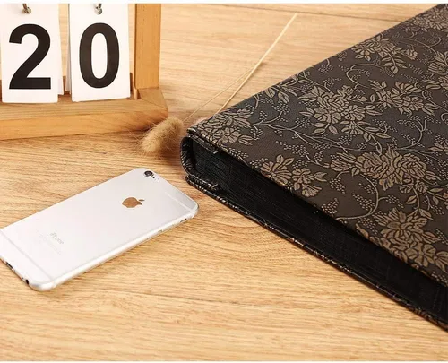 Miniatura 3 de Vienrose - Álbum de fotos 4x6 con 600 bolsillos, libro de fotos grande, funda de cuero sintético PU para álbum de boda, bebé, graduación Bronce