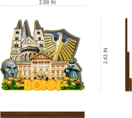 Miniatura 3 de Bonn Alemania - Imán de madera 3D para nevera, recuerdos coleccionables, decoración hecha a mano