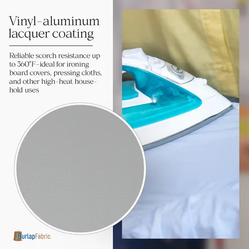 Miniatura 2 de Tela térmica plateada resistente al calor de 60" por yarda - Material aislante para fundas de tabla de planchar, protectores térmicos y proyectos