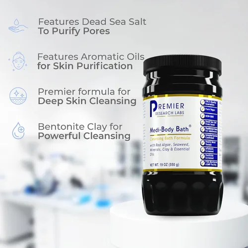 Miniatura 4 de Premier Research Labs Medi-Body Bath - Sales de baño, sales del mar muerto para remojar, bañarse, baño relajante enriquecido con minerales