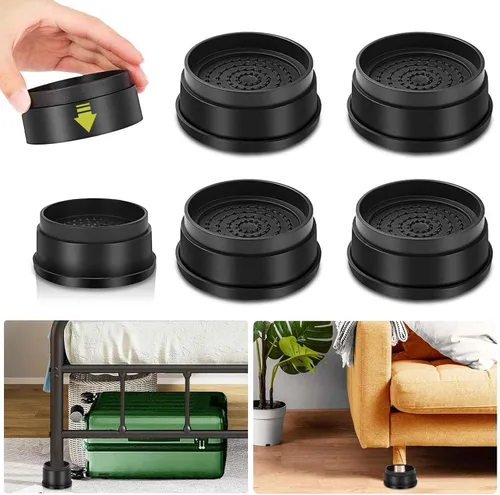 Miniatura 7 de Paquete de 12 elevadores de muebles de 1 pulgada, elevadores de cama ajustables resistentes para mesa, escritorio, sofá, silla, gabinete, marco