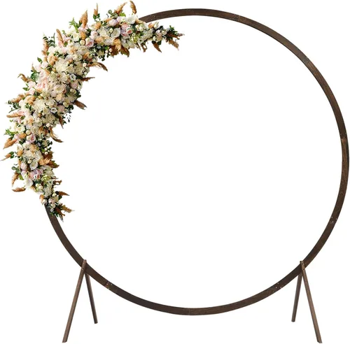 Miniatura 10 de Arcos de boda de madera para ceremonia, soporte de telón de fondo de arco de boda de 7.2 pies, soporte de arco de globo para ceremonia de boda