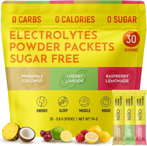 Miniatura 17 de Keto Vitals Paquetes de electrolitos en polvo originales Paquetes de hidratación de electrolitos amigables con Keto Electrolitos sin azúcar