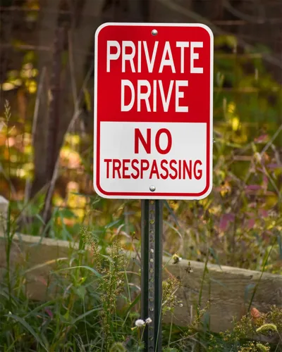 Miniatura 6 de Señal de entrada privada, (paquete de 2) 12 x 18 pulgadas, letrero de advertencia reflectante de aluminio resistente para carretera privada, fácil