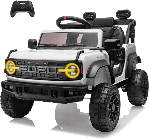 Miniatura 12 de YOFE Juguete de batería de 12V para niños, Ford Bronco Raptor Coche eléctrico para niños con control remoto para padres, camioneta con batería