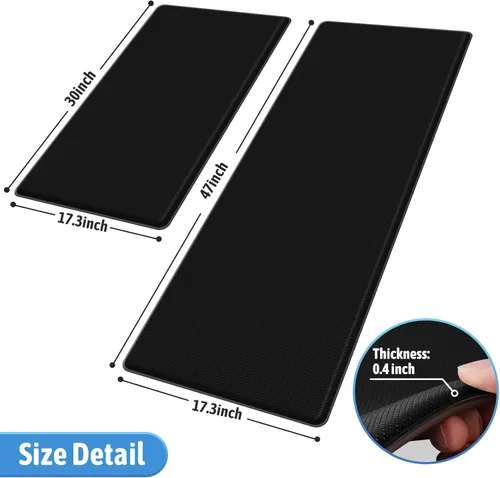 Miniatura 2 de StepLively Tapete de cocina, 2 piezas, tapetes de cocina acolchados para piso, juego de alfombras de cocina antifatiga, tapete antideslizante