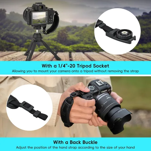 Miniatura 4 de JJC Correa de mano para cámara Nikon Z fc Zfc Z5 Z6 Z7 Z6II Z7II Z50 ZR D7500 D7200 D5600 D3500 D3200 Coolpix P1000 P950 B700 B600 P7800 P900 P610