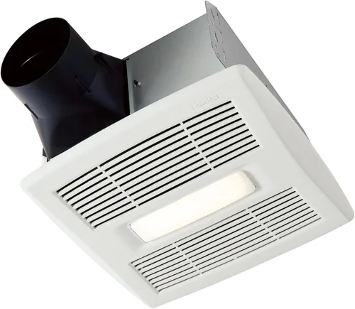 Broan-NuTone AE80SL Invent ENERGY STAR Ventilador de detección de humedad certificado con luz LED, 80 CFM 0.8 Sones, blanco, 75 pies cuadrados
