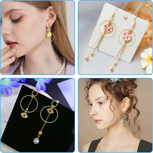 Miniatura 6 de Ximalun 100 aros de oro para aretes, 1.181 in, círculos redondos para hacer joyas