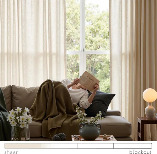 Miniatura 6 de jinchan Cortinas de 108 pulgadas Mezcla de Lino de Lino Semi Transparentes Filtrado de Luz y Resplandor Cortinas Extra Largas para Sala de Estar
